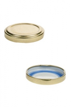 Deckel TO-53 gold BLUESEAL past, speziell für fett- und ölhaltige Füllgüter, PVC-frei
